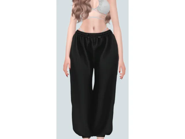 Alpha Elastic Jogger with Thong by Paberu - The Sims 4 Custom Content