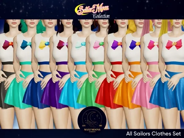 Alpha Sailor Moon Collection Sailor Clothes - The Sims 4 Custom Content