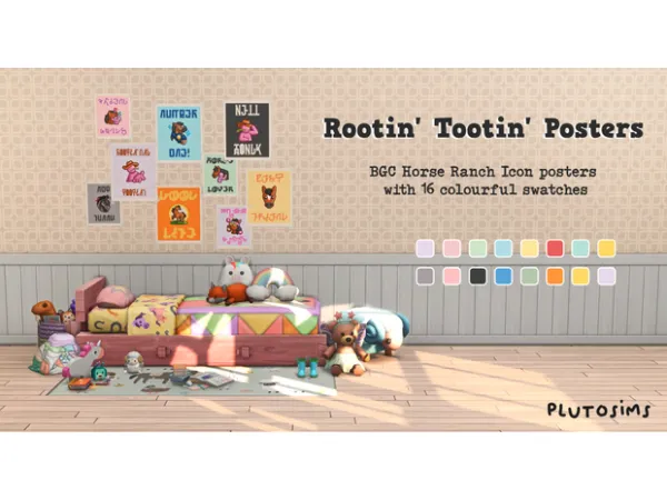 Maxis Match Follower Gift Rootin' Tootin' Posters and Smells Like Teen Spirit Posters by Pluto Sims - The Sims 4 Custom Content