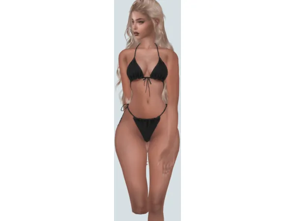 Alpha Designer Drawstring Bikini by Paberu - The Sims 4 Custom Content