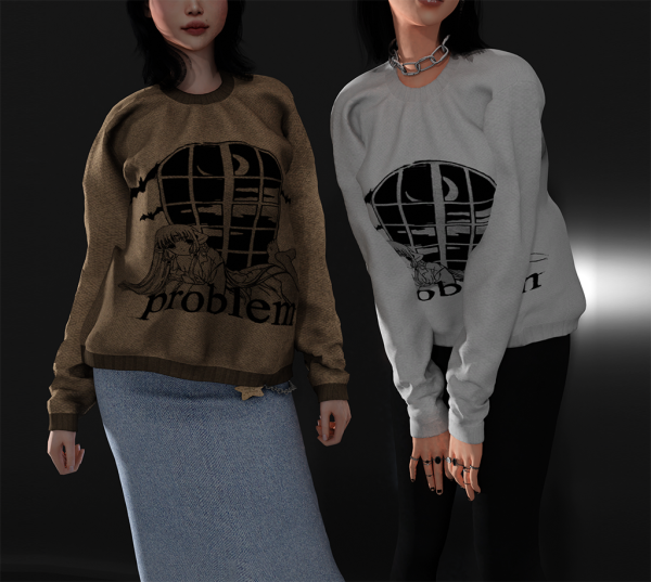 Alpha MALICE SWEATER by whimp - The Sims 4 Custom Content