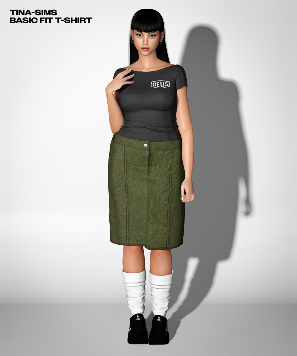 Alpha [TINA SIMS] Basic Fit T Shirt by simsfinds - The Sims 4 Custom Content