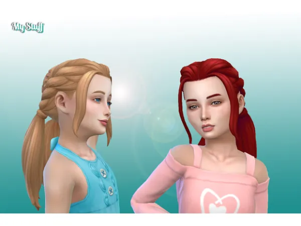 Maxis Match EP09 Twisted Ponytails for Girls - The Sims 4 Custom Content
