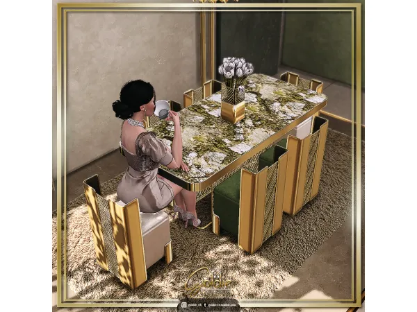Alpha Diagonals (Dining Set) - The Sims 4 Custom Content