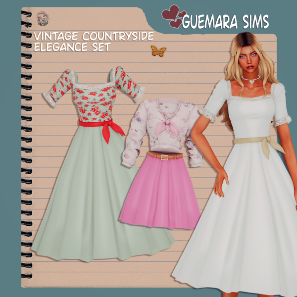 Alpha Vintage Countryside Elegance Set (Public now) by simsfinds - The Sims 4 Custom Content