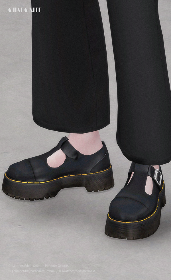 Alpha Dr Martens Ethan Smooth Platform Oxfords by simsfinds - The Sims 4 Custom Content