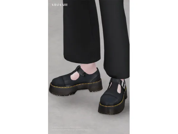 Alpha Dr Martens Ethan Smooth Platform Oxfords by Charonlee SIMS - The Sims 4 Custom Content