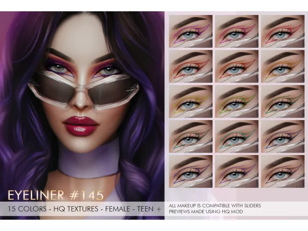 Alpha AMBER MAKEUP SET EYELINER 145 by simsfinds - The Sims 4 Custom Content