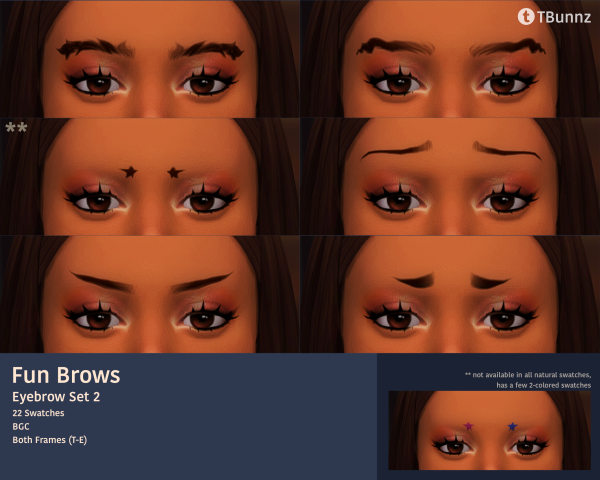 Maxis Match Eyebrow Set 2 Fun Brows by simsfinds - The Sims 4 Custom Content