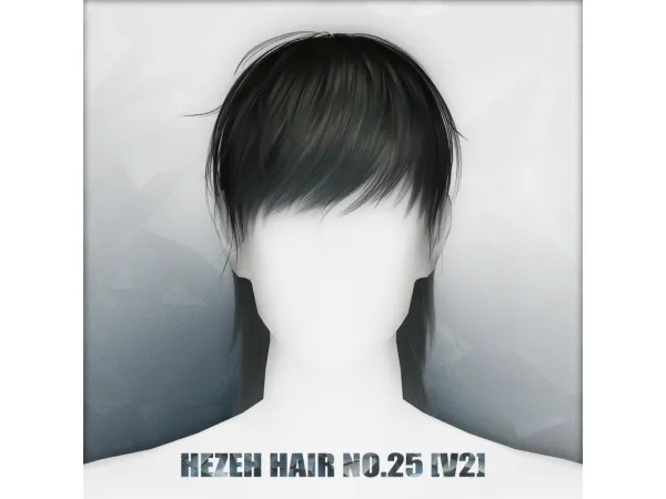 Alpha [Hezeh]Hair_No25_V2 - The Sims 4 Custom Content