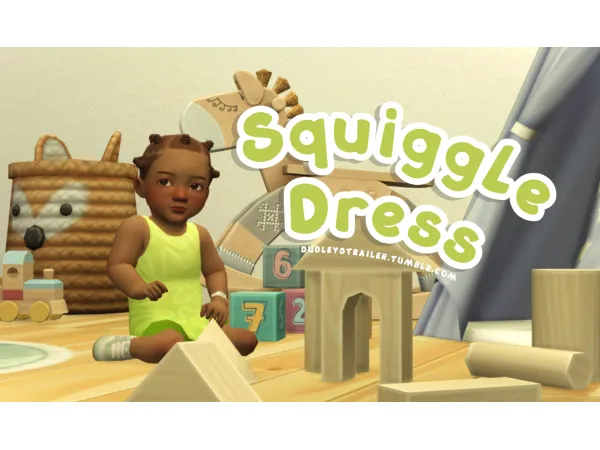 Maxis Match Squiggle Dress by Dudley's Trailer - The Sims 4 Custom Content