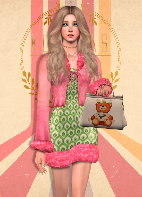 Kurimas4t2_JosieDress_Sentate by simsfinds - The Sims 2 Custom Content