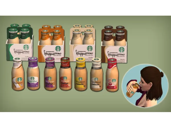 Starbucks Frappuccino Drinks Edible and Deco for - The Sims 2 Custom Content