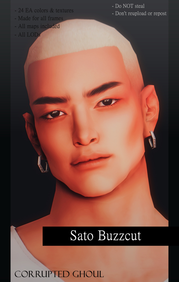Maxis Match Sato Buzzcut by simsfinds - The Sims 4 Custom Content