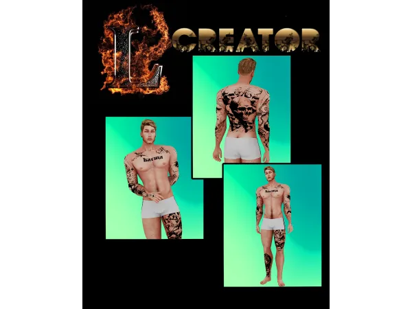 Mix tattoo body 4 - The Sims 4 Custom Content