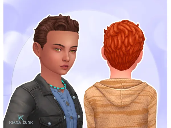 Maxis Match Cropped Curly for Boys by Kiara Zurk - The Sims 4 Custom Content