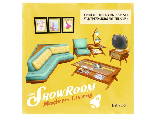 Mix The Showroom Modern Living Mini Set Sims by Surely - The Sims 4 Custom Content