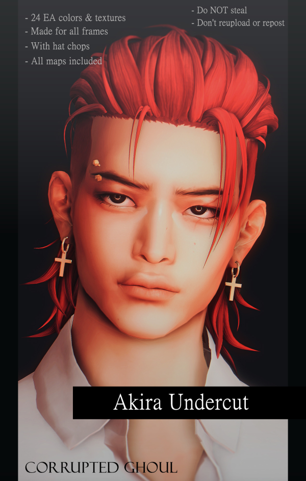 Maxis Match Akira Undercut by simsfinds - The Sims 4 Custom Content