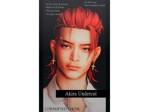 Maxis Match Akira Undercut by o0corruptedghoul0o - The Sims 4 Custom Content