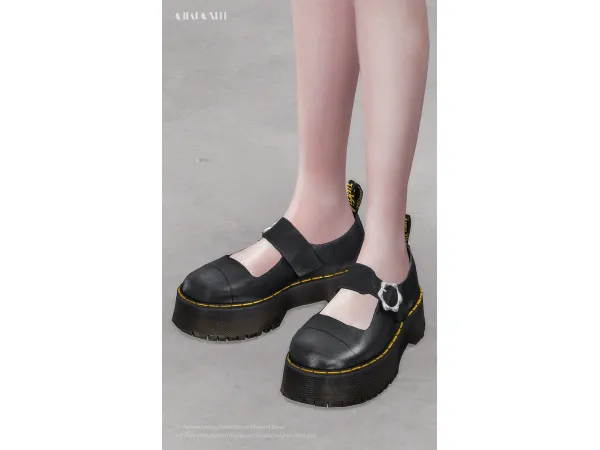 Alpha Dr Martens Addina Flower Buckle Platform Shoes by Charonlee SIMS - The Sims 4 Custom Content