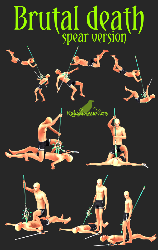 Mix Brutal death spear version posepack Auditore by simsfinds - The Sims 4 Custom Content