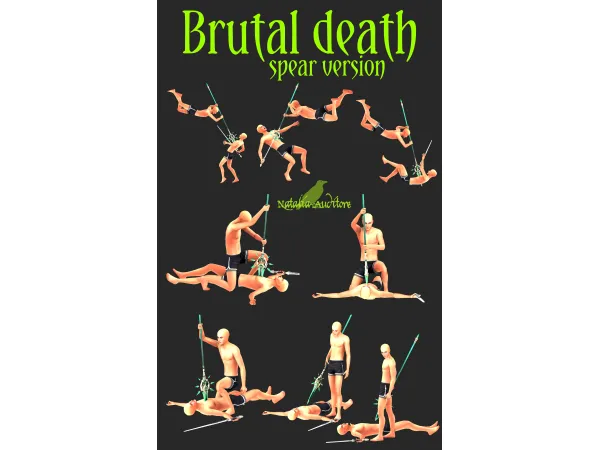 Mix Brutal death spear version posepack Auditore by Natalia - The Sims 4 Custom Content