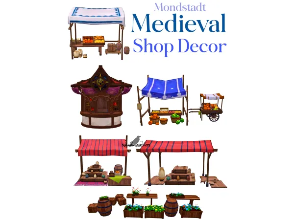 Mix Medieval shop decor Auditore by Natalia - The Sims 4 Custom Content