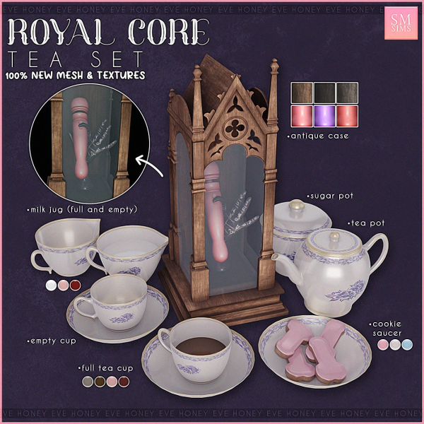 Alpha HONEY Royal Core Tea Set by simsfinds - The Sims 4 Custom Content
