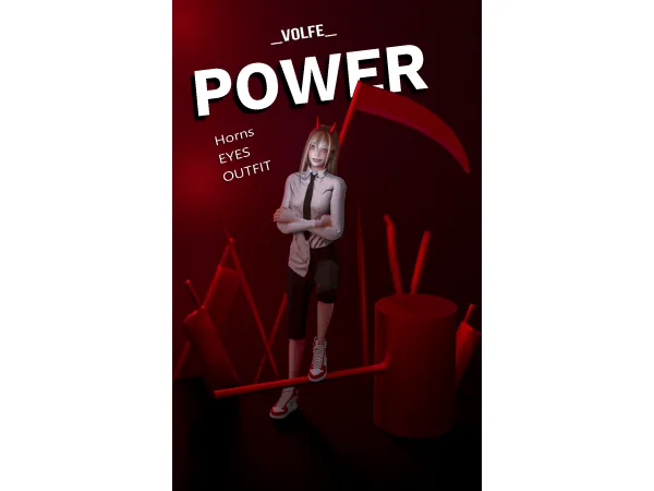 Alpha Power (outfit eyes horns) by _Volfe_ - The Sims 4 Custom Content