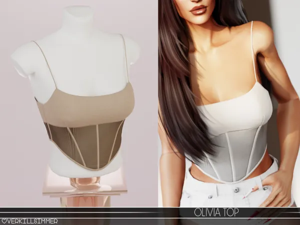 Alpha Olivia top - The Sims 4 Custom Content