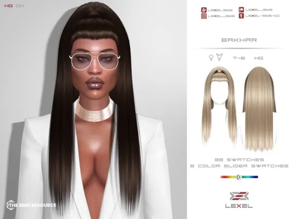 Alpha LEXEL BAKHAR (HAIRSTYLE) - The Sims 4 Custom Content