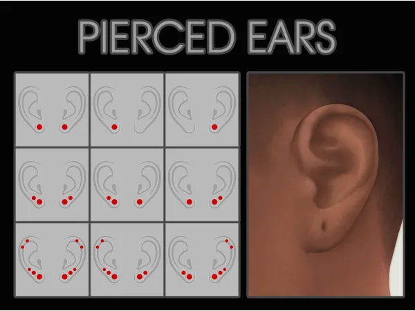 Maxis Match Pierced Ears by adelarsims - The Sims 4 Custom Content