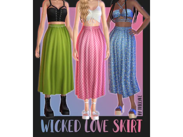 Maxis Match Wicked Love Skirt by Trillyke - The Sims 4 Custom Content