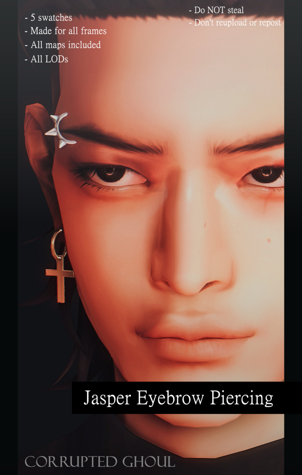 Mix Jasper Eyebrow Piercing by simsfinds - The Sims 4 Custom Content