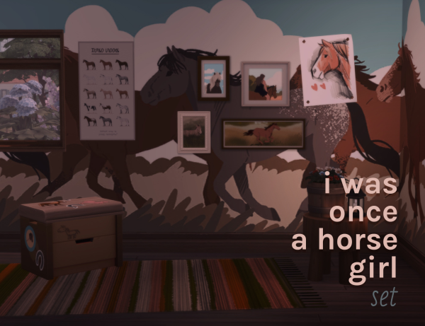 Maxis Match i was once a horse girl set by simsfinds - The Sims 4 Custom Content