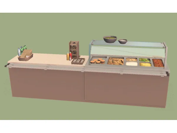 High School Cafeteria Functional for - The Sims 2 Custom Content