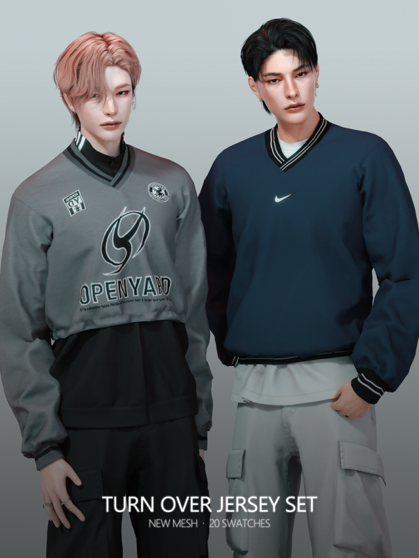 Alpha Turn Over Jersey Set by simsfinds - The Sims 4 Custom Content