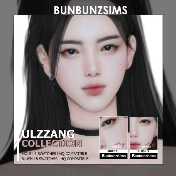 Alpha Ulzzang collection Mole and Blush by simsfinds - The Sims 4 Custom Content