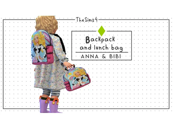 Alpha Backpack and lunch bag AnnaBibi [2631] by Anna Bibi - The Sims 4 Custom Content