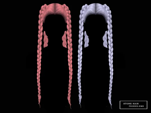 Alpha Stone Hair - The Sims 4 Custom Content