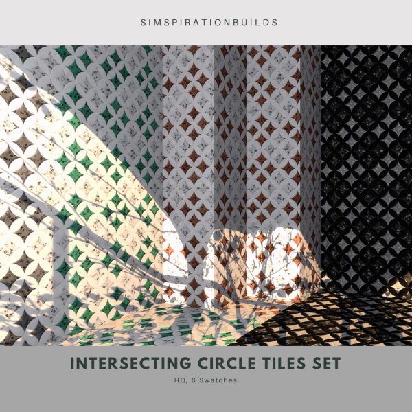 Alpha Intersecting Circle Walls Floors Tile Set by simsfinds - The Sims 4 Custom Content