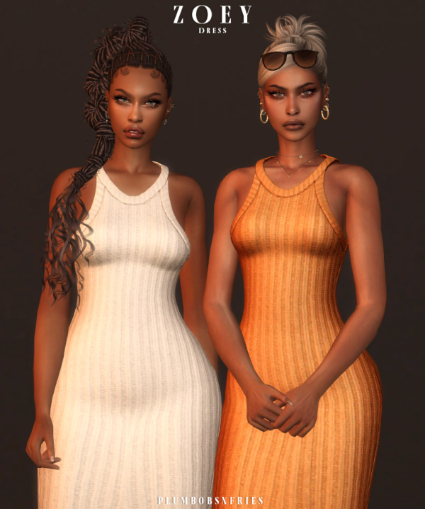 Alpha ZOEY dress by simsfinds - The Sims 4 Custom Content