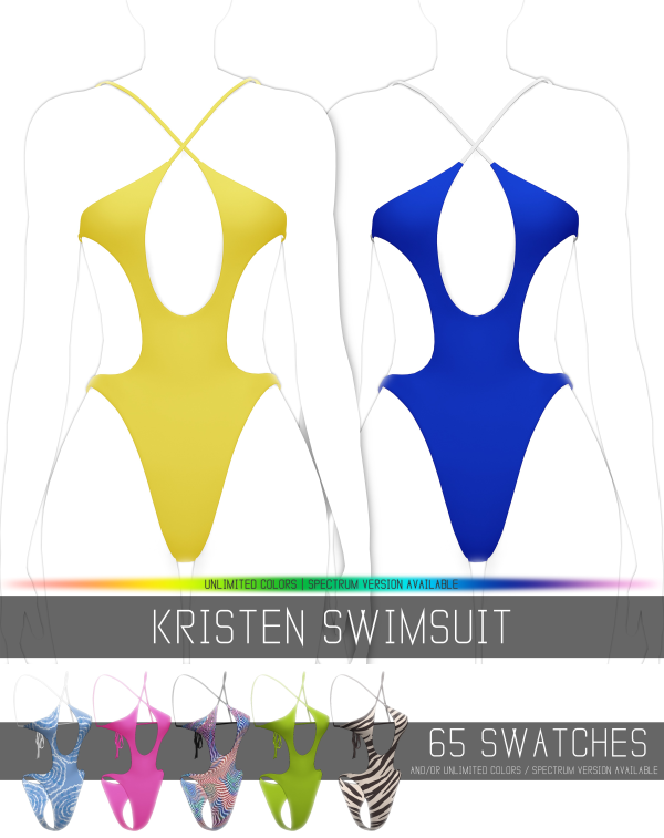 Alpha KRISTEN SWIMSUIT by simsfinds - The Sims 4 Custom Content