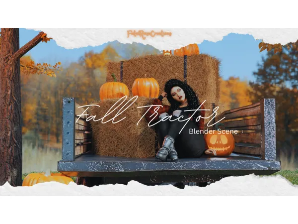 Alpha Fall Tractor Blender Scene by Fatal Rose Creations - The Sims 4 Custom Content
