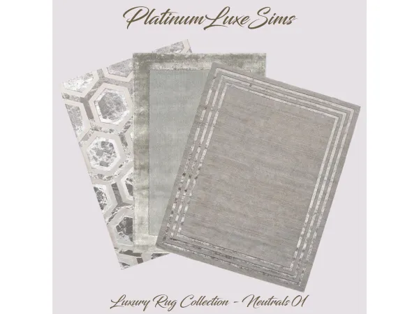 Mix Luxury Rug Collection Neutrals 01 by PlatinumLuxeSims - The Sims 4 Custom Content