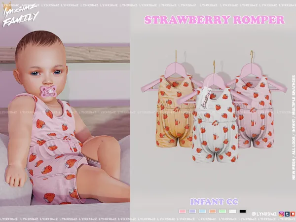 Infant Strawberry Romper 🍓 by LYNXsimz Family