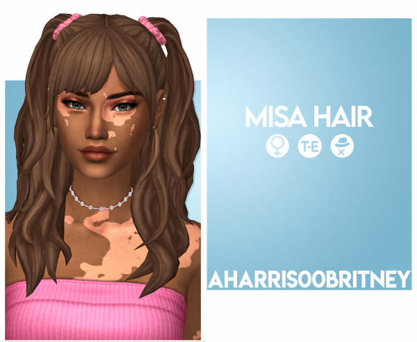 Maxis Match Misa Hair by simsfinds - The Sims 4 Custom Content