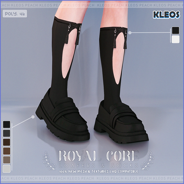 Alpha PEACH Royal Core Loafers Socks by smsims - The Sims 4 Custom Content