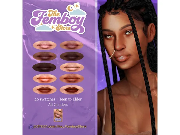 Alpha [FEMBOY] Natural Lips 02 by Femboy Store - The Sims 4 Custom Content