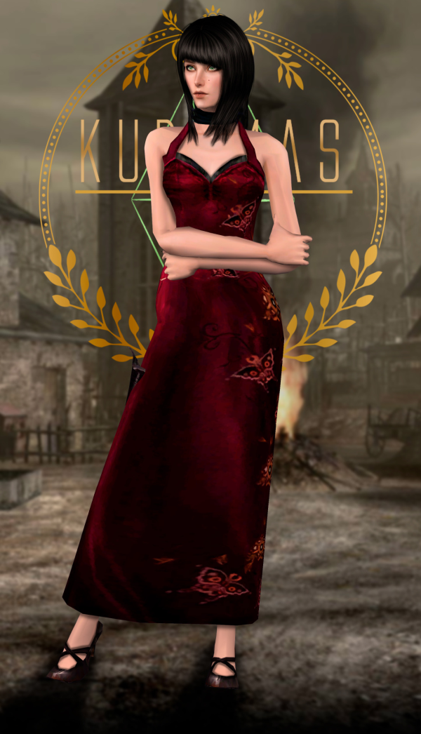 Kurimas4t2_AdaWongDress RE4_CosplaySimmer by simsfinds - The Sims 2 Custom Content